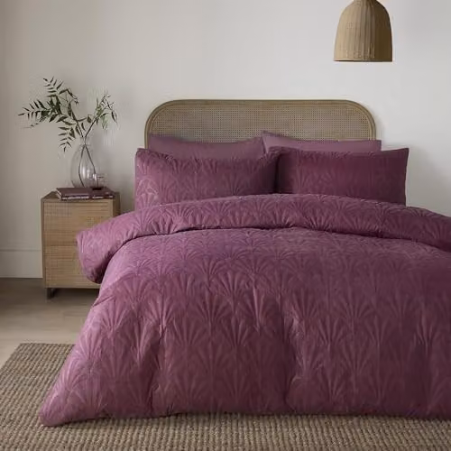Serene Cavali Microfibre Duvet Cover Set in Blue and Purple, King Size