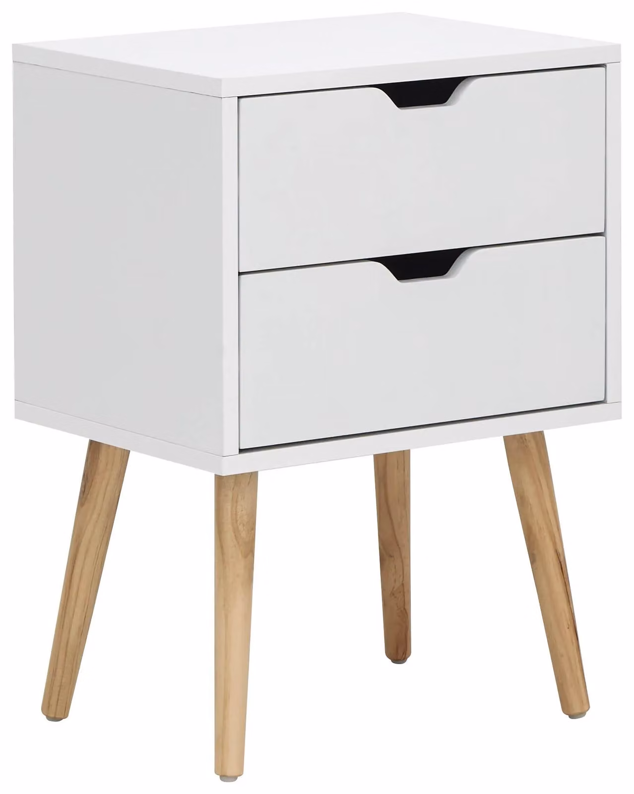 GFW Nyborg 2 Drawer Bedside Table in White – 3