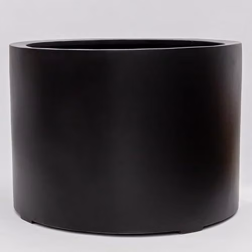 Primrose Black Fibrestone Low Cylinder Planter Tub 85cm