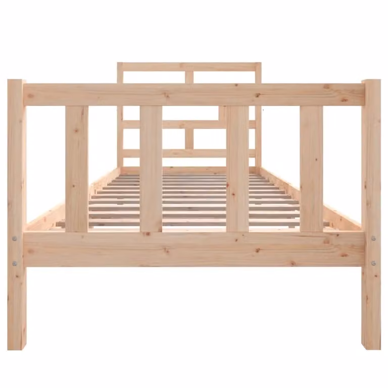 Berkfield Home Solid Wood Pine Bed Frame, Brown, W: 90 cm, D: 200 cm