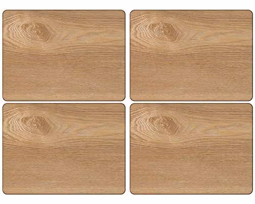 Creative Tops Oak Veneer Placemats, Set of 4, Brown, W: 29 cm, D: 21.5 cm
