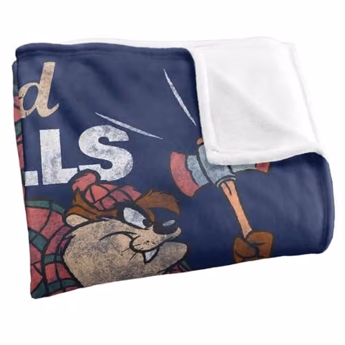 Warner Bros. Looney Tunes Taz Dad Skills Super Soft Fleece Throw Blanket, Multicolour, W: 152 cm, D: 127 cm – 2