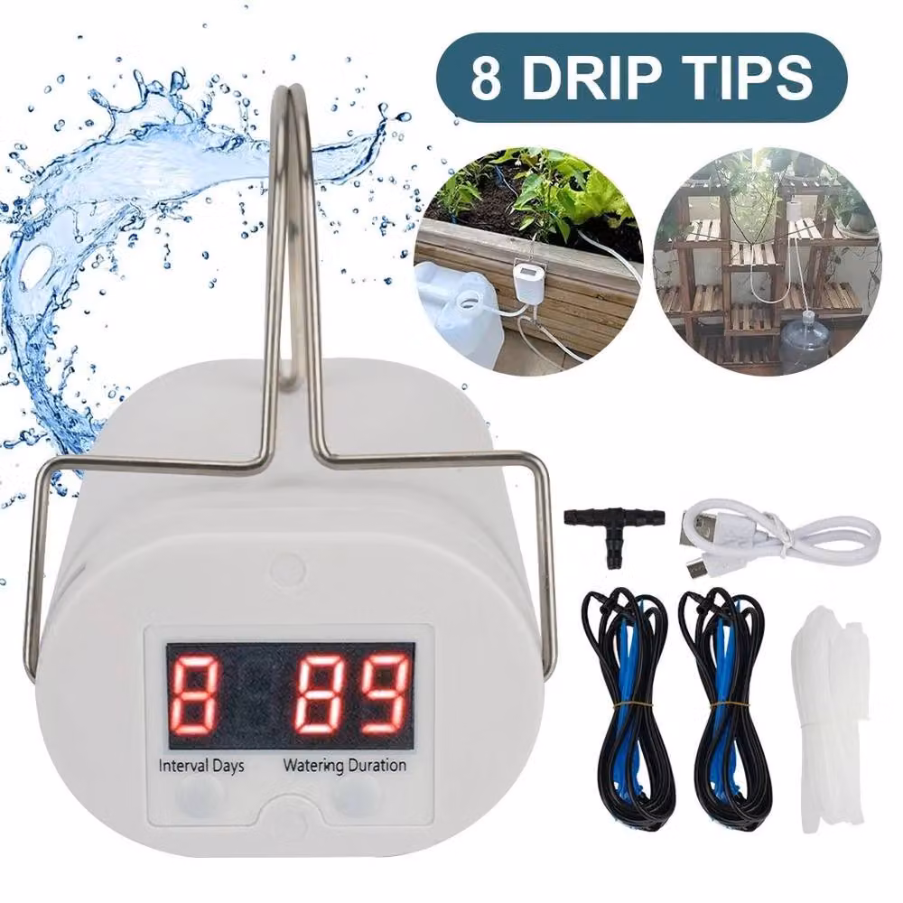 NESTLUNE Automatic Micro Drip Irrigation Kit DIY Watering System with Emitters and Tubing, White – 2