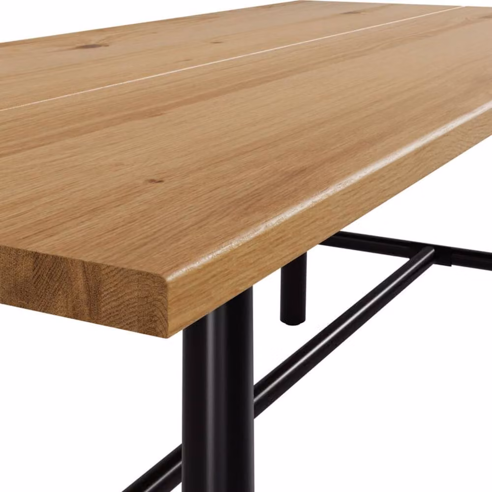 Wyld Haus Modern Rectangular Ceramic Dining Table with Metal Frame in Black, Silver and Brown, W/D/H: 89 x 89 x 76 cm – 3