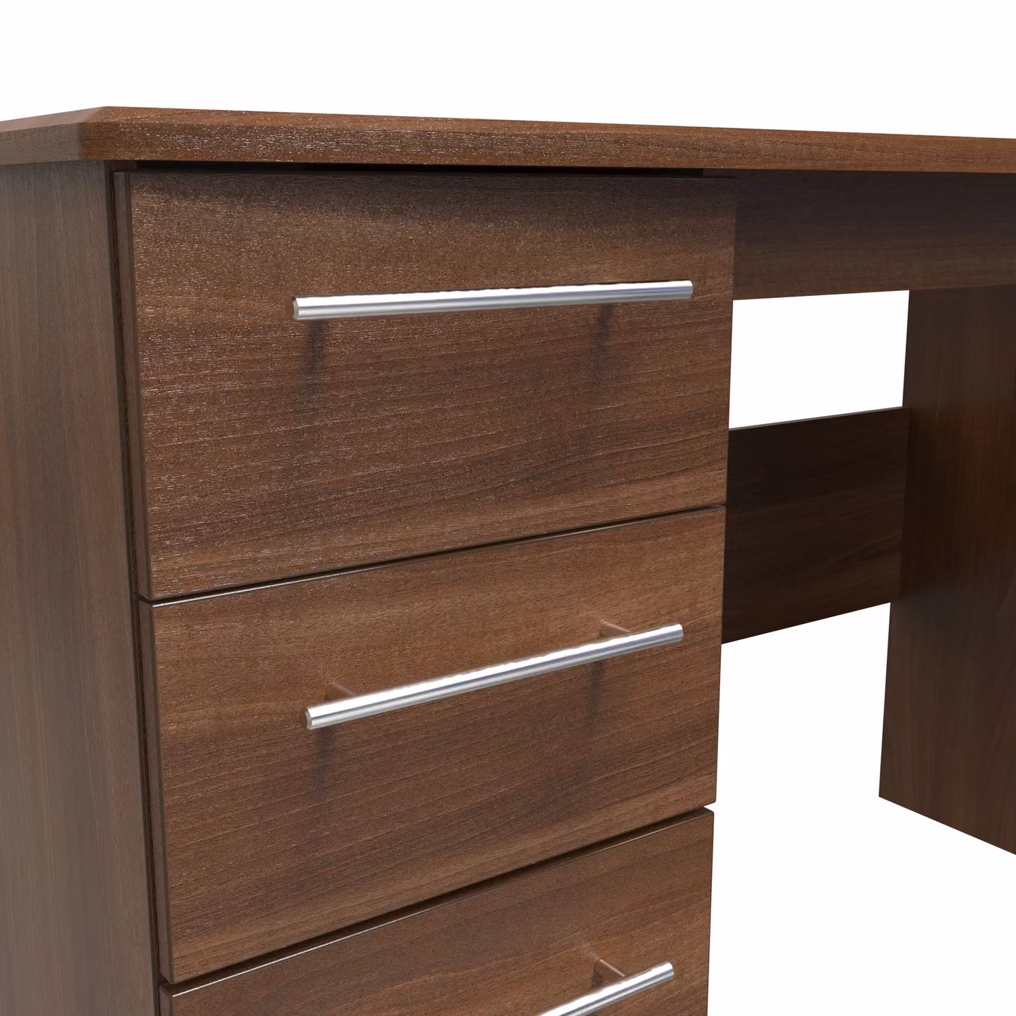 Ready Assembled 2 U Carlton 3 Drawer Desk in Walnut Brown – 3