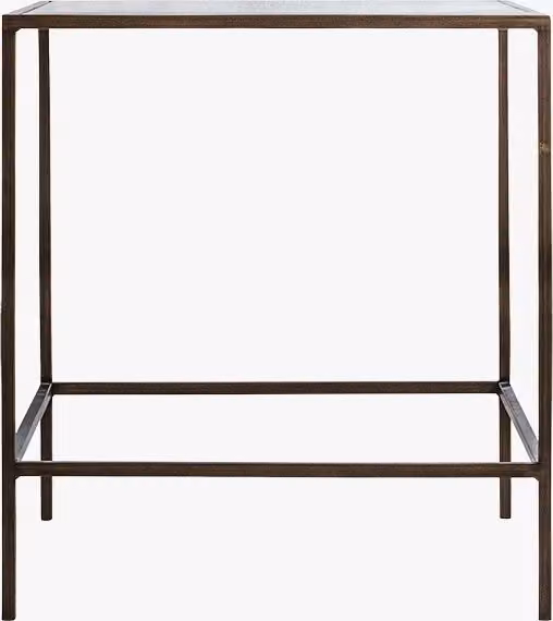Perch & Parrow Minimalist Square Glass and Metal Side Table in Gold