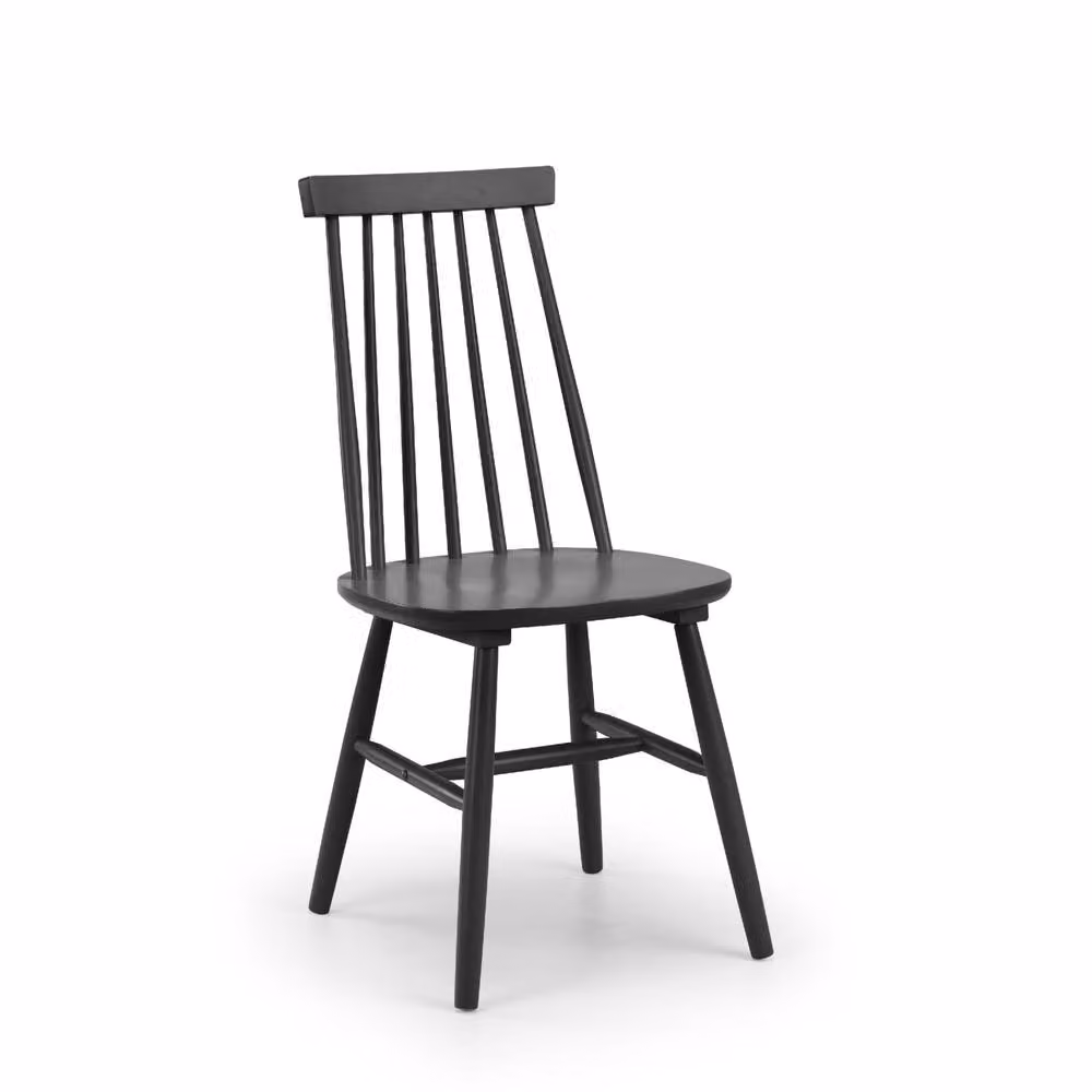 Cheshire Bellmont Elegant Spindle Back Dining Chairs in Black - Set of 2 – 2