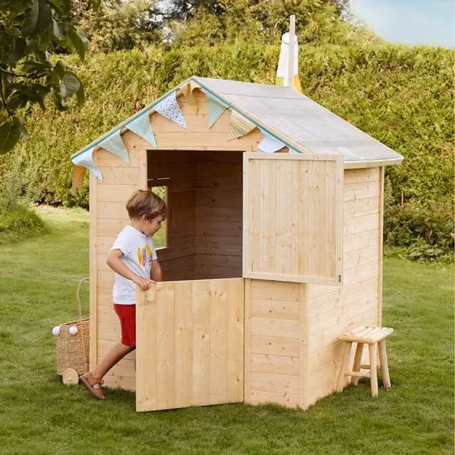 Soulet Garance Wooden Playhouse in Sand and Beige, W/D/H: 160 x 160 x 160 cm
