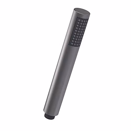 nuie HO707 Modern Round Single Function Shower Handset with Easy-Clean Anti-Limescale Feature, Brushed Pewter, W: 21.0 cm, D: 3.0 cm, H: 3.0 cm
