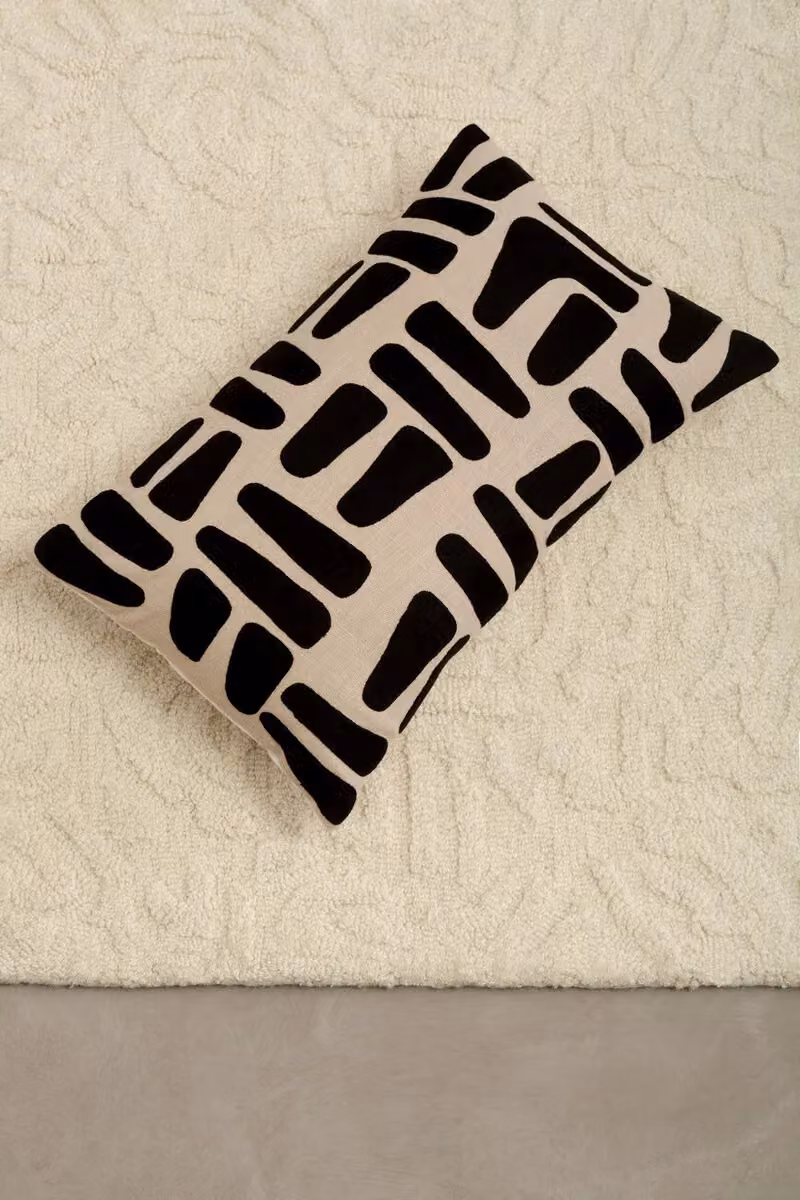 Orsina Bosie Ozella Rectangular Cotton Cushion in Natural, Black and Multicolour – 4