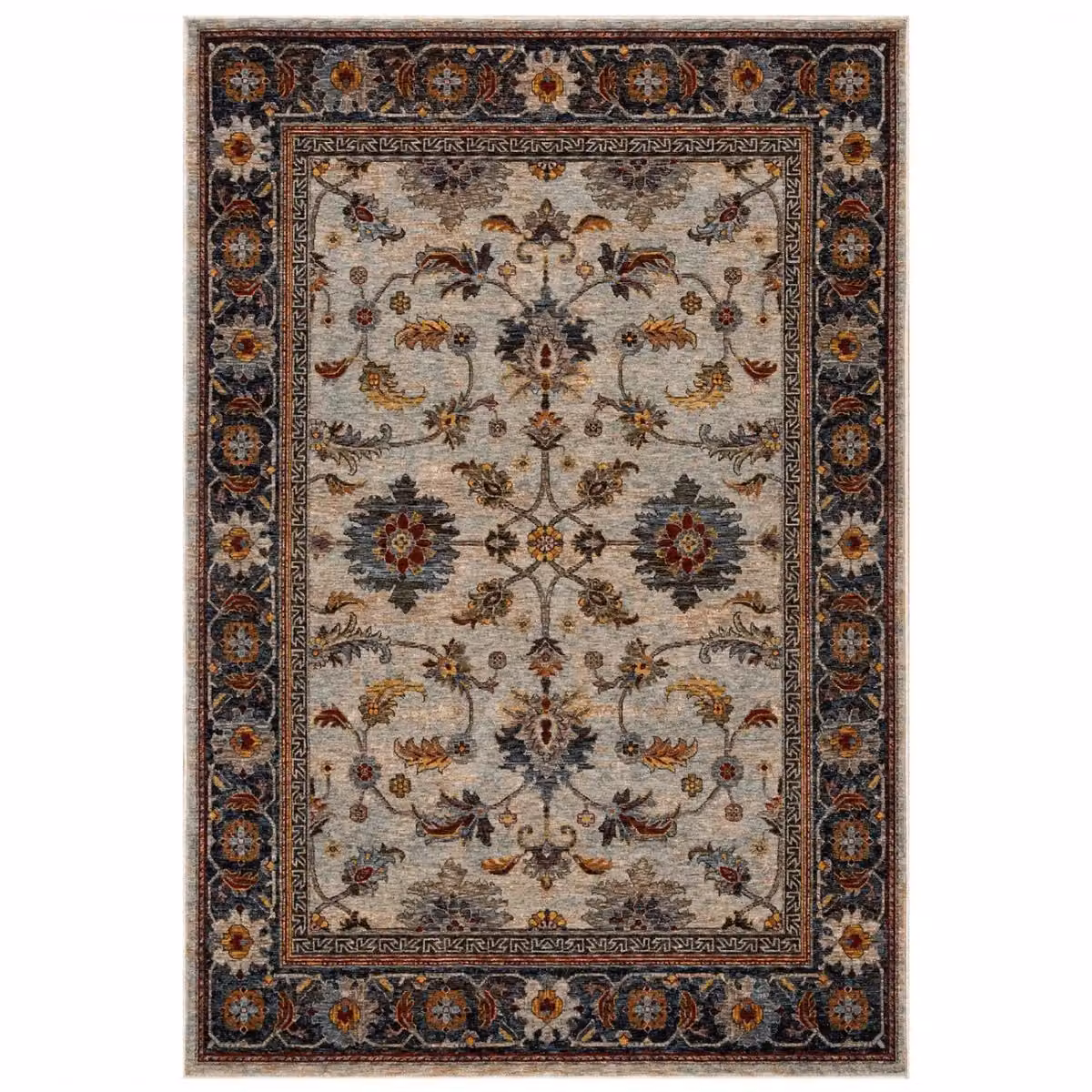 The Rug Shop UK Blue Traditional Floral Machine Woven Runner, W/D: 200 x 280 cm – 4