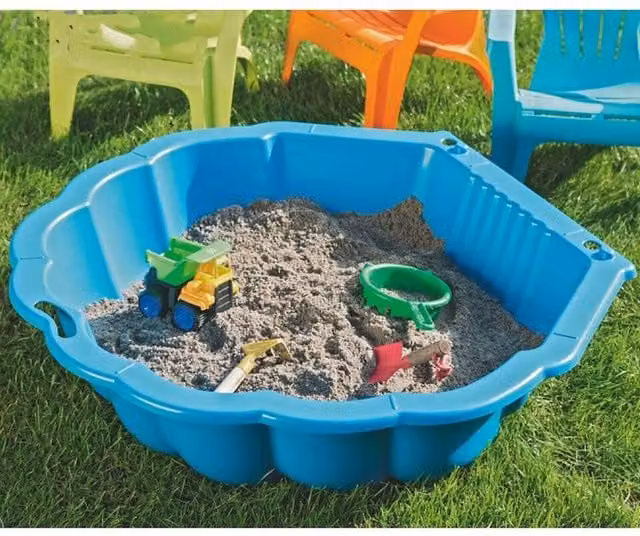 URBNLIVING Shell Clam Shaped Plastic Sandpit in Blue