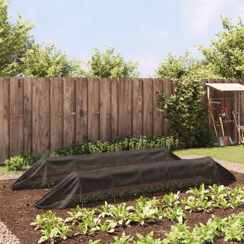 Berkfield Home Netting Tunnels 2 Pack in Black Steel and Polyethylene Growing Aid – 3