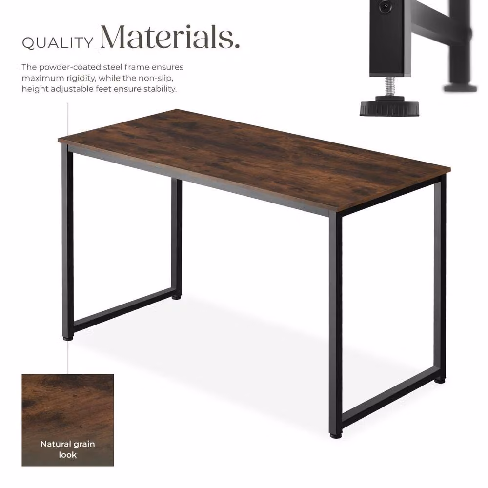 tectake Flint Modern Writing and Study Desk in Brown and Black, W/D/H: 120 x 60 x 75 cm – 3