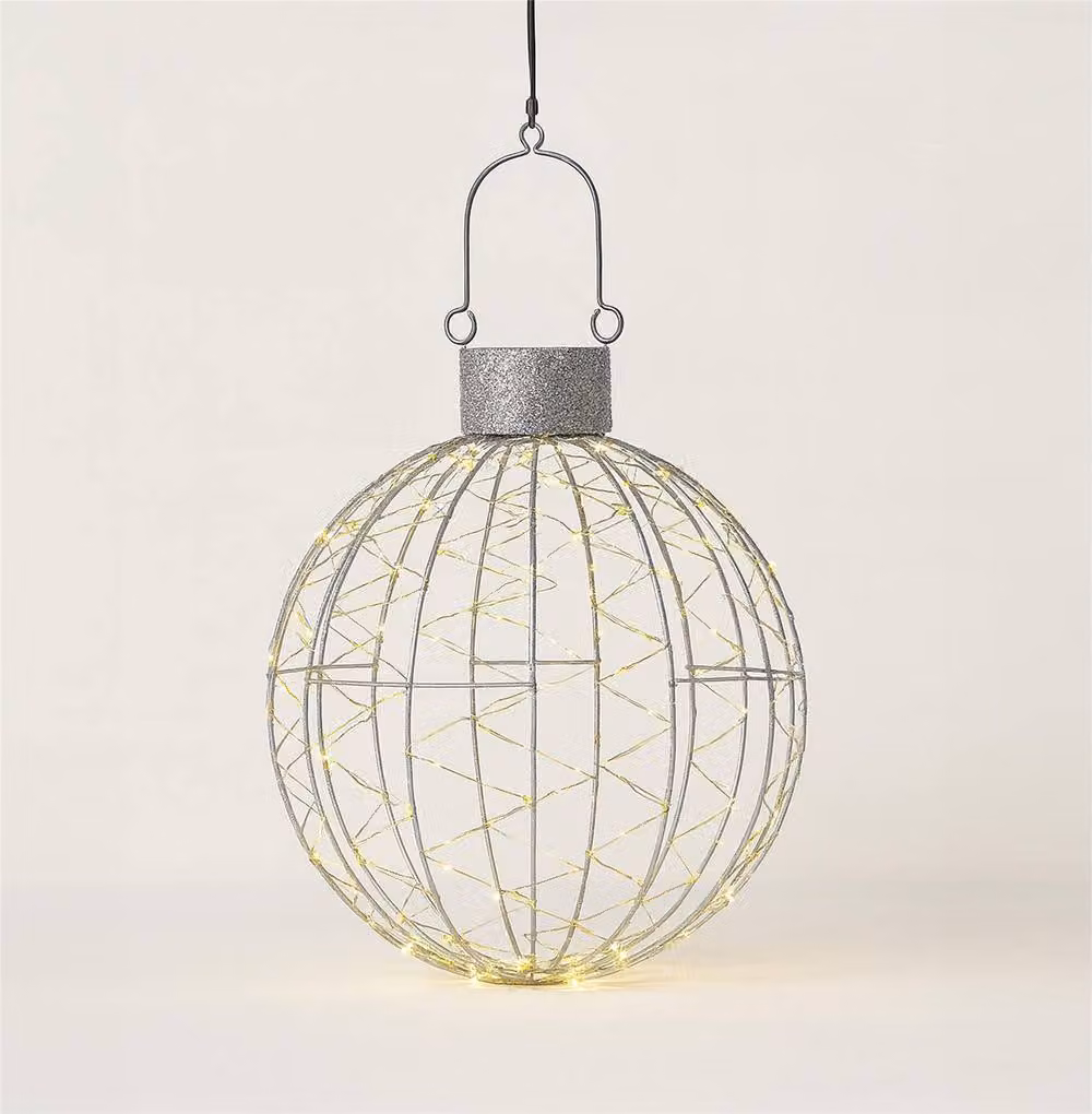 mysmartbuy Silver LED Hanging Ball with 160 Micro LEDs and Flash Effect on a 5m White Cable – 2