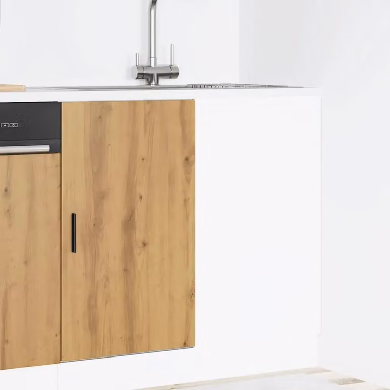 Berkfield Home Artisan Oak Freestanding Sink Base Cabinet in Brown