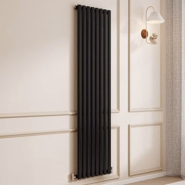 Banyetti Orva Black Vertical Single Oval Column Radiator H 180 cm x W 47.2 cm – 1