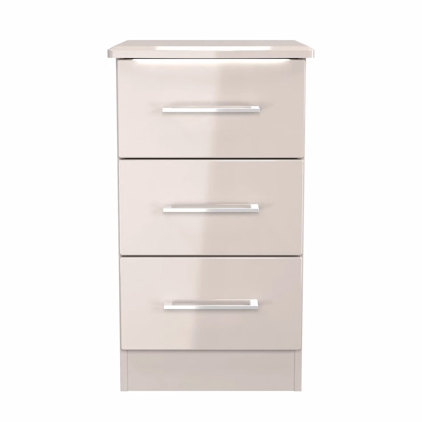 Ready Assembled 2 U Lyon 3 Drawer Bedside Cabinet in Taupe – 2