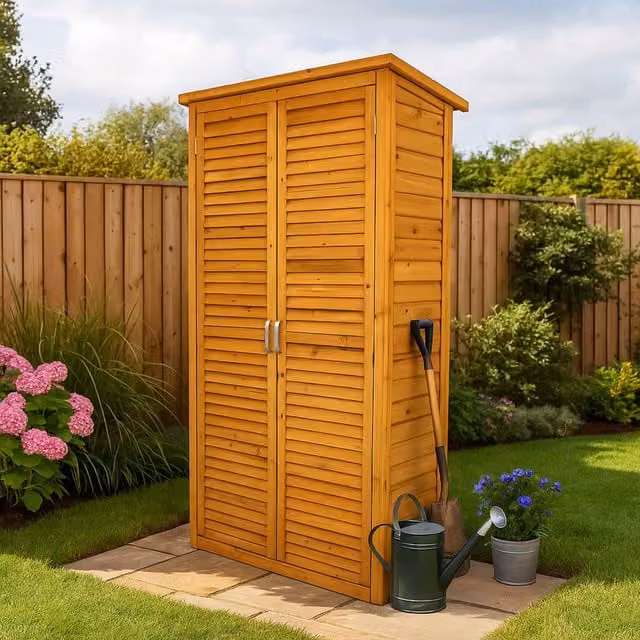 Jack Stonehouse Brown Wooden Pent Garden Storage Shed with Double Doors and Side Vent
