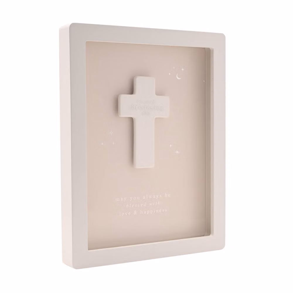 Bambino by Juliana Christening Framed Plaque in Grey, White and Silver – 2