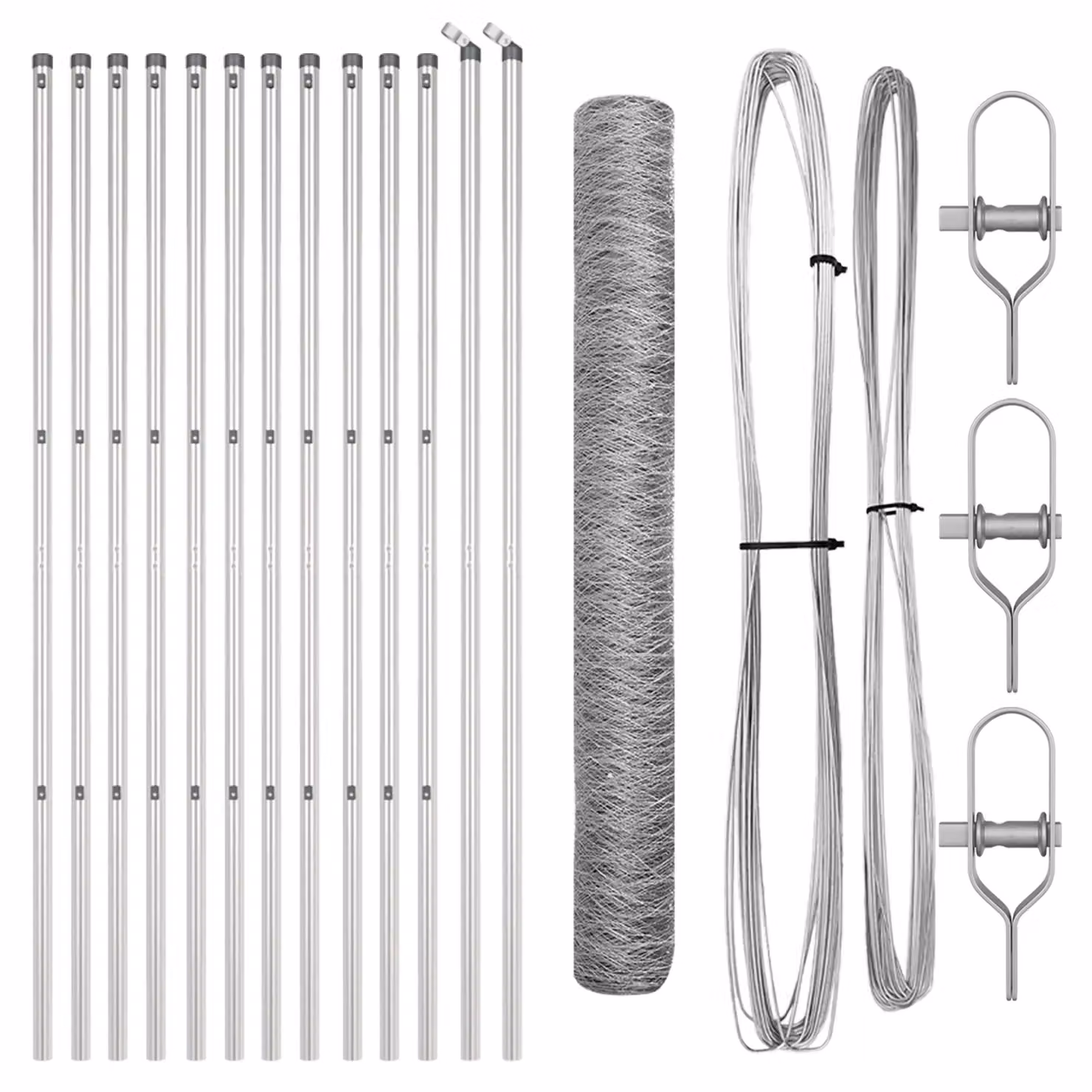 Berkfield Home Hexagon Fence in Silver Galvanised Steel, H: 140 cm x W: 25 m – 2