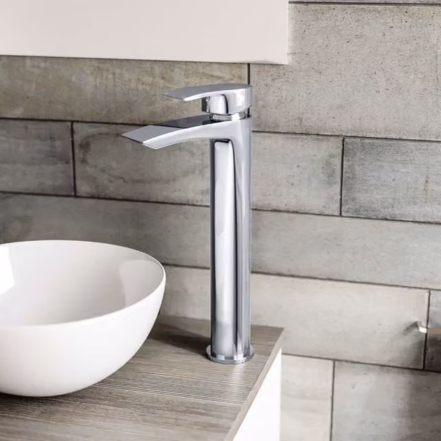 Nes Home High Rise Basin Mono Mixer Tap in Chrome Metallic Silver