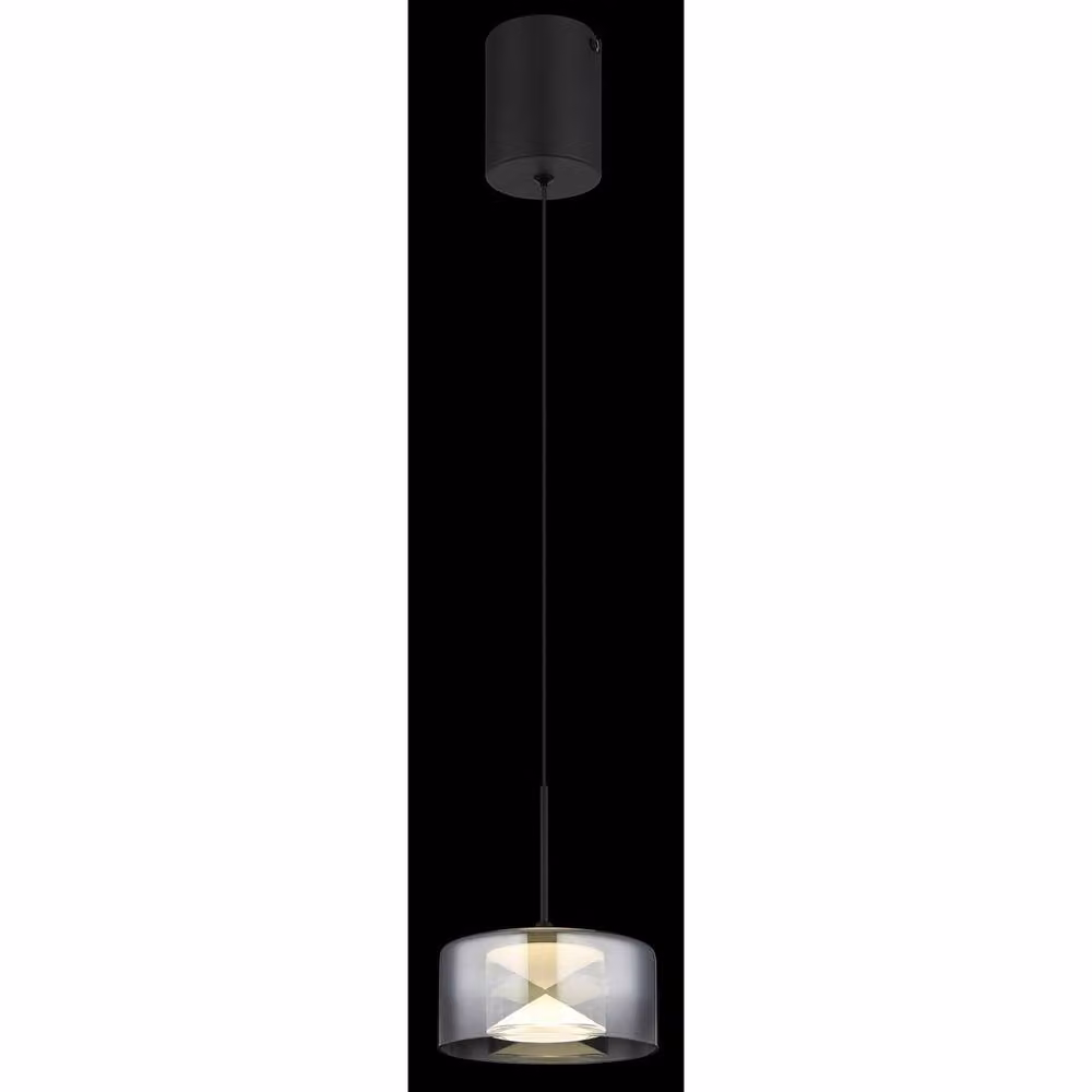 Globo Lighting LED Sphere Pendant Light in Black and Transparent Glass, Height Adjustable, W/D/H: 15 x 15 x 150 cm – 3