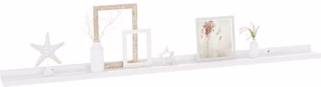 Berkfield Home Decorative Wall Shelves, 2 Piece, High Gloss White, W/D/H: 115 x 9 x 3 cm