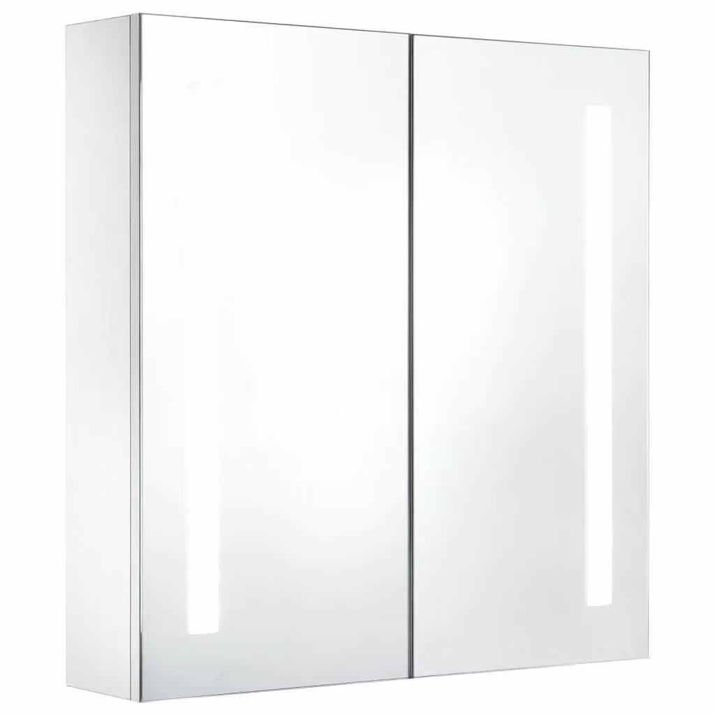 Berkfield Home LED Bathroom Mirror Cabinet in White, W/D/H: 60 x 14 x 62 cm – 2