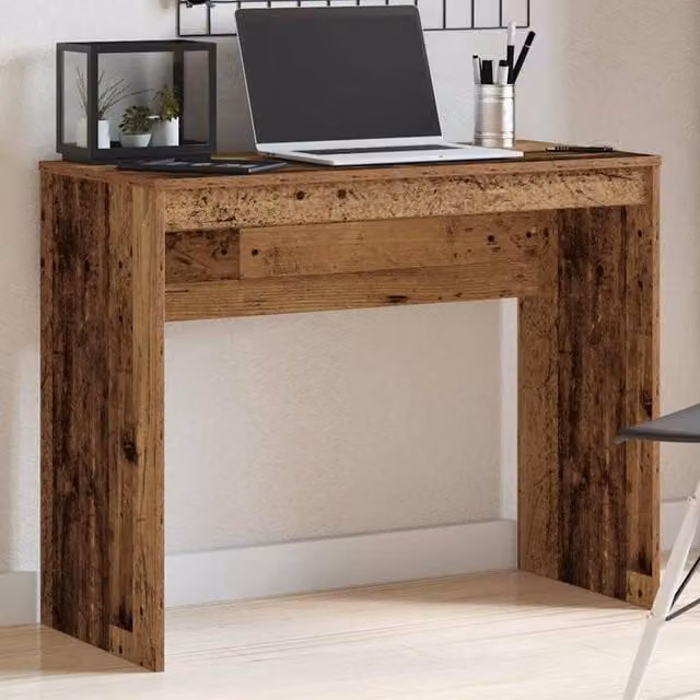 Berkfield Home Modern Writing Desk in Brown Engineered Wood, W/D/H: 90 x 40 x 72 cm