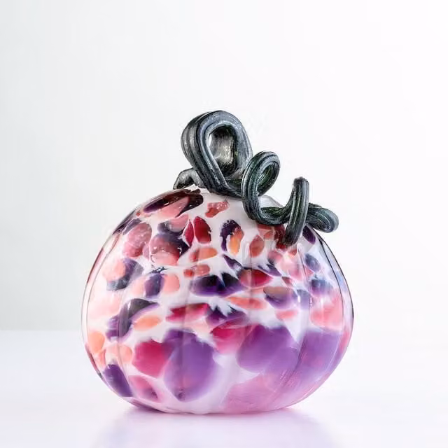 Sienna Glass Pink Harvest Pumpkin Tabletop Decoration – 2