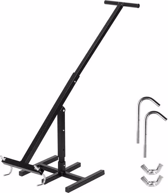 NESTLUNE Manual Wheelie Bin Compactor Dustbin Crusher Tool in Black, W/D/H: 100 x 100 x 44 cm