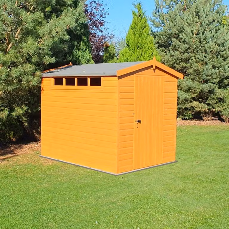 Shires Security Apex Handmade Wooden Garden Shed in Brown, W: 243.84 cm, D: 182.88 cm, H: 213.36 cm