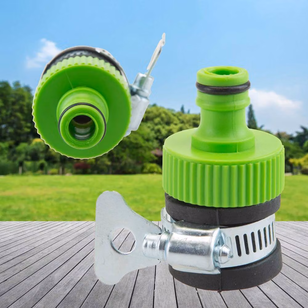 Roots & Shoots Snap-On Hose Tap Connector with Steel Clamp, Green – 2