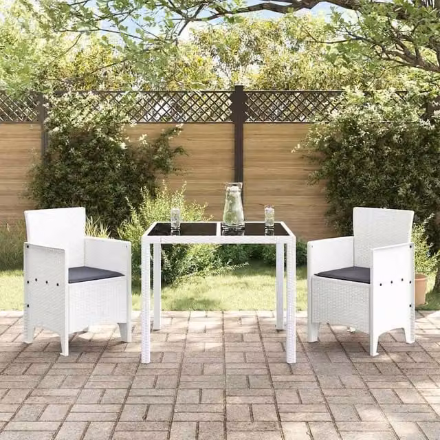 Berkfield Home Practical Garden Chair Set of 2 in White and Anthracite with Cushions – 1