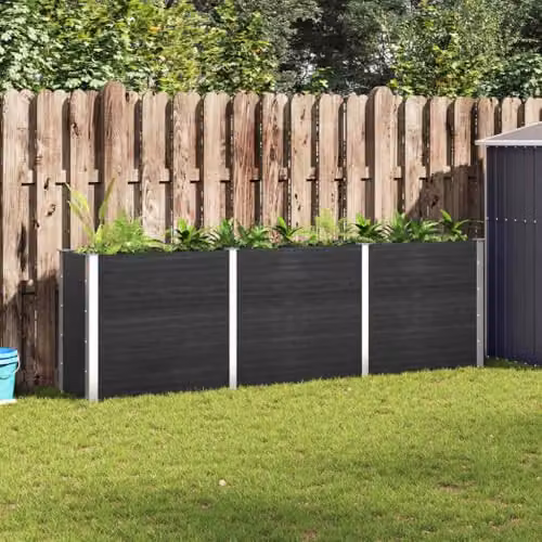 vidaXL Grey WPC Garden Raised Bed W: 300 cm, D: 50 cm, H: 91 cm – 2