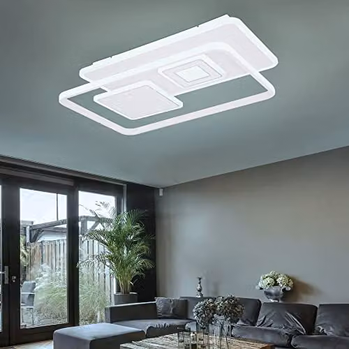 Netlighting Roderick LED Ceiling Light, White, Dimmable with Remote Control, W/D/H: 65 x 44 x 6 cm – 2