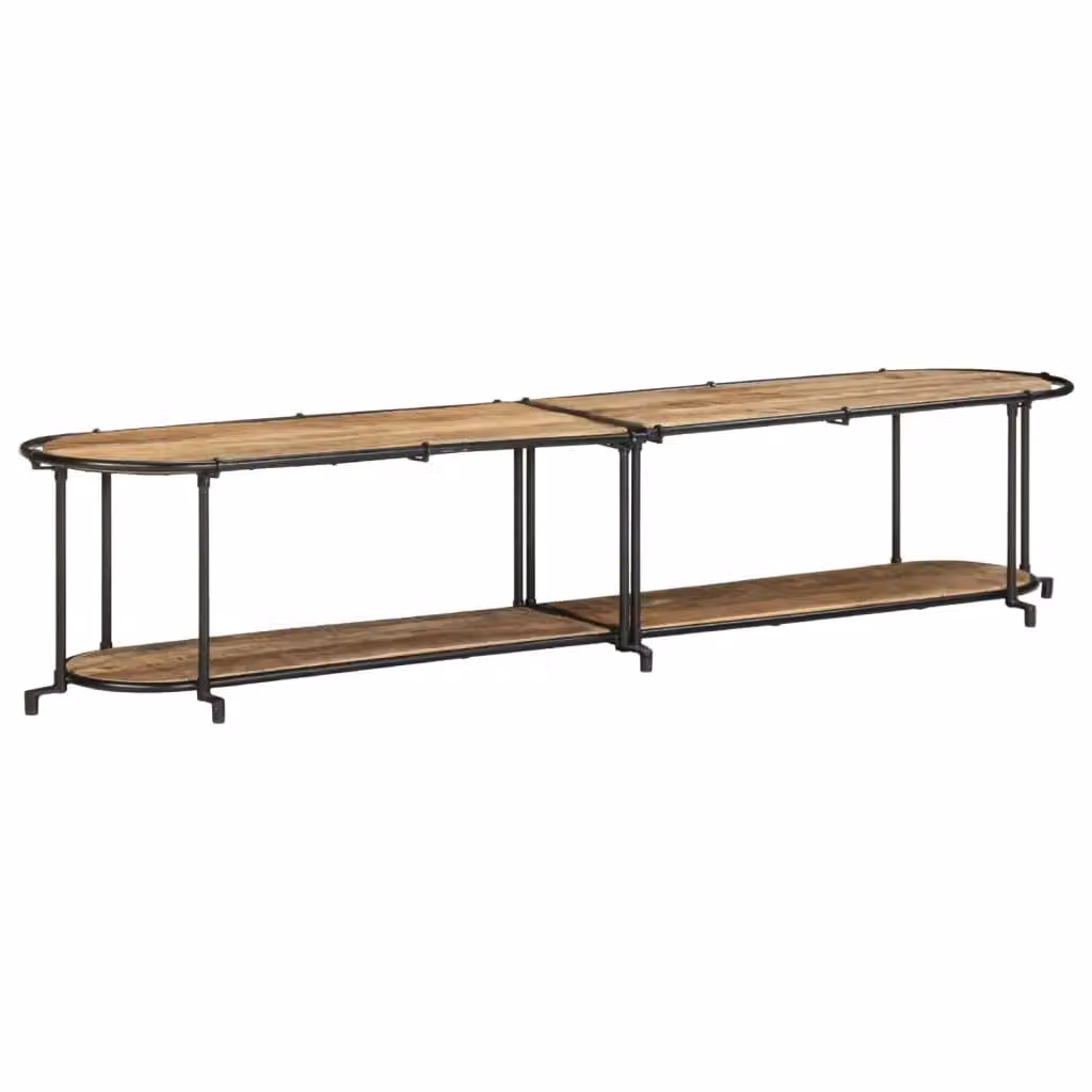 Berkfield Home Industrial TV Cabinet in Brown Solid Mango Wood, W/D/H: 200 x 42 x 40 cm – 2