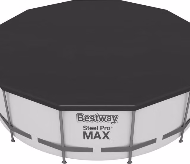 Bestway Steel Pro Max and Hydrium Frame Paddling Pool Cover, Black PVC Tarpaulin