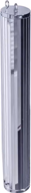 FXLab Silver Striped Round Mirror Cylinder, W: 90 mm, H: 600 mm