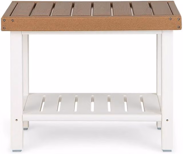 VOGREX Brown Waterproof Plastic Shower Stool with Storage Shelf