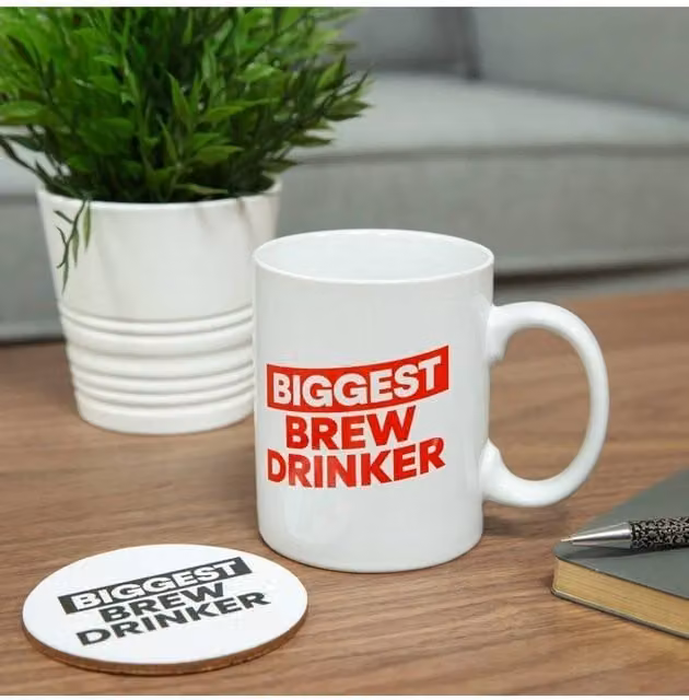 KDMD Oversized Ceramic Mug and Coaster in White – 1