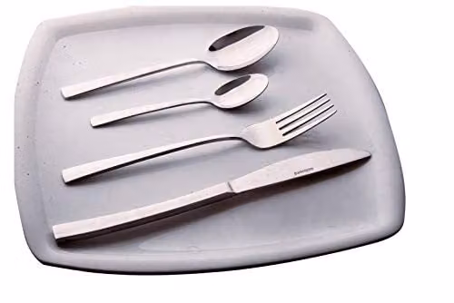 Sabichi Mayfair 24-Piece Polished Silver Stainless Steel Cutlery Set