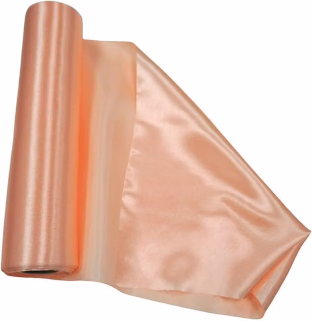 Neel Blue Solid Satin Fabric Roll in Peach, W: 20 cm, H: 29 cm