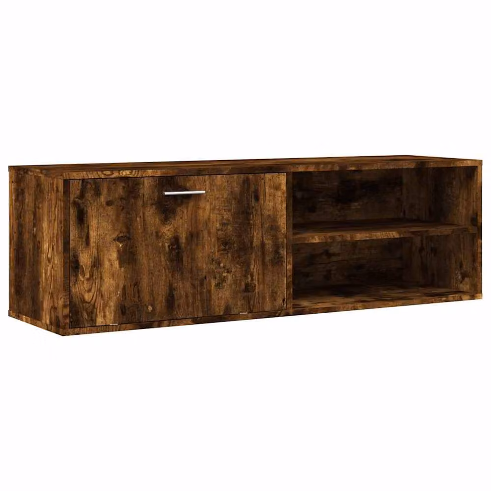 Berkfield Home Modern TV Cabinet in Smoked Oak Brown, W/D/H: 120 x 34 x 37 cm – 3