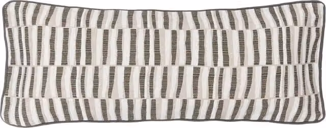 Bedeck of Belfast Kotana Pure Cotton Rectangular Striped Cushion in Charcoal Grey Mix