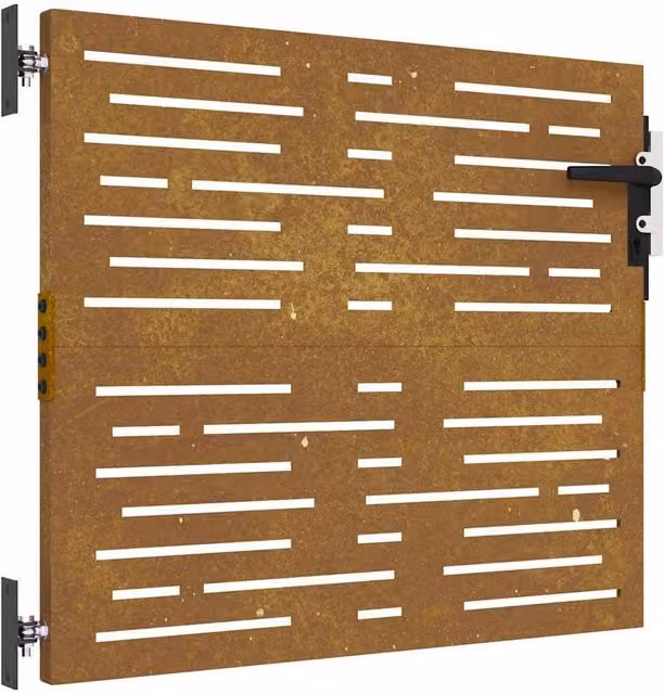 Berkfield Home Garden Gate Square Design in Brown Corten Steel W: 85 cm, H: 75 cm – 1