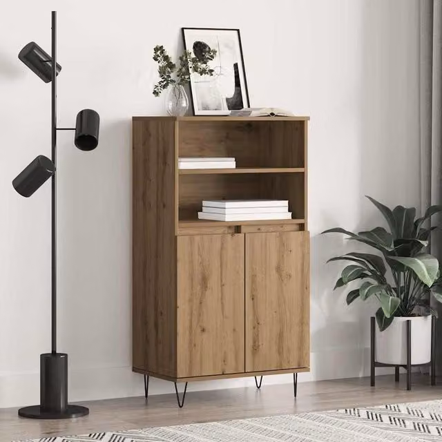 Berkfield Home Modern Brown Highboard with Internal Shelves and Hinged Doors – 1