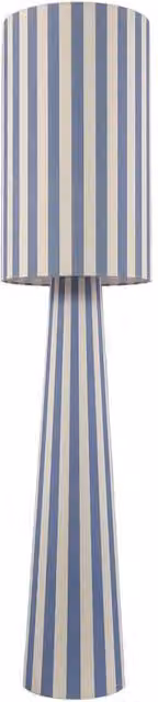 Happy Homewares Amparo Blue and Beige Fabric Floor Lamp with Cylinder Shade, Height: 130 cm – 1