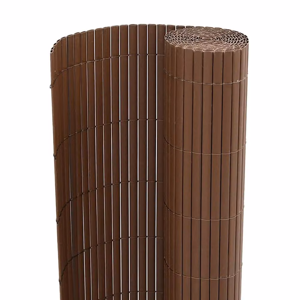 Berkfield Home Double-Sided Brown PVC Garden Fence Strip, H: 180 cm x W: 5 m – 4